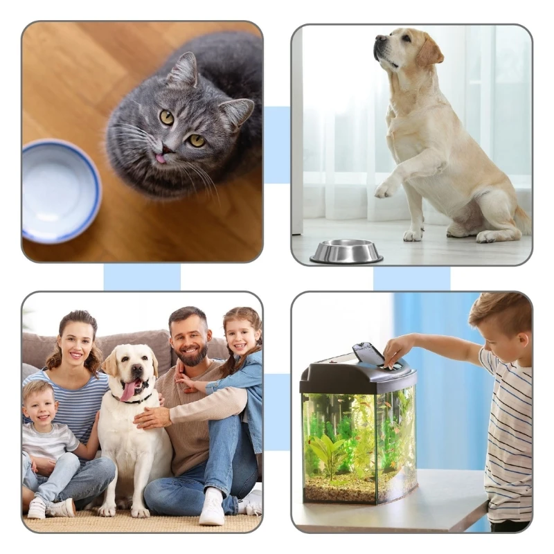 أجهزة تتبع تذكير لتغذية الحيوانات الأليفة الخشبية مع سجلات AM PM، أدوات التحكم المنزلقة للتقويم الأسبوعي لسهولة جدول وجبات الكلاب