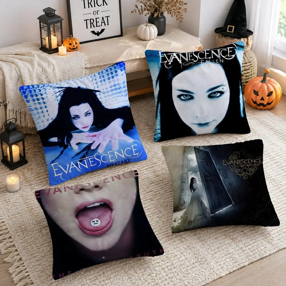 Rock Band E-Evanescence Cushion Cover Plush Decorative Pillow Case With Hidden Zipper Cutecore Room Decor For Home