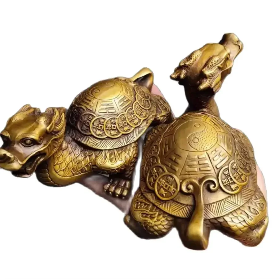 

Metal dragon head turtle, eight trigrams, copper turtle, auspicious and auspicious decorations, home, office, cultural and creat