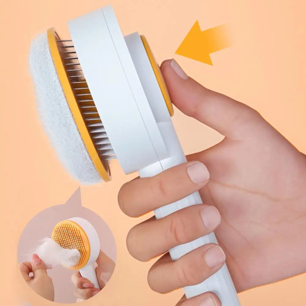 Dog Grooming Brush Resin Protection Point Pet Comb Efficient Pet Grooming Tools 2-in-1 Cat Brush Set Self-cleaning for Dogs