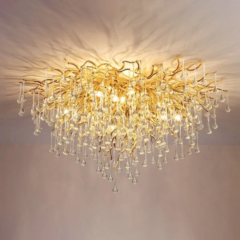 Luz de teto lustre moderno hotel quarto ding sala estar casa interior brilhante led ouro luxo lustre