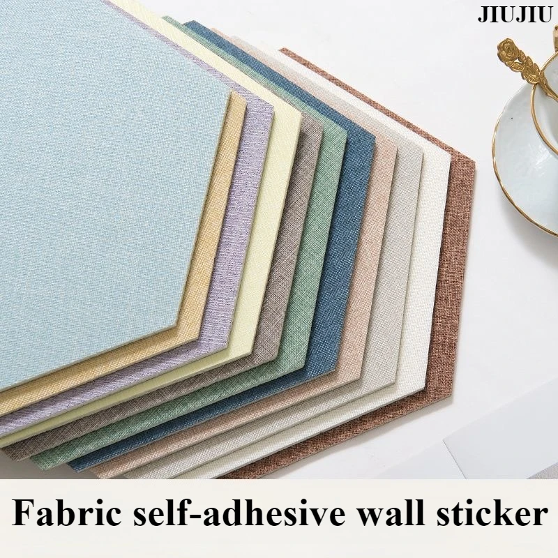 

Fabric Self Adhesive Wall Stickers Cover Ugliness Prevent Collision and Mold Bedroom Background Wall 3D Soft Package Stickers