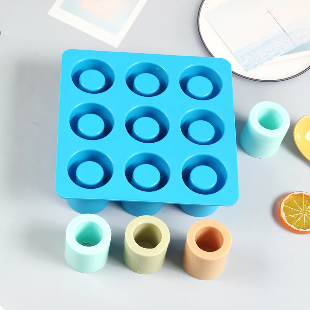 1/3pcs 9-hole round shaped silicone cup, ice glass shaped ice tray, summer ice tray, bar beer using cold drinking tools