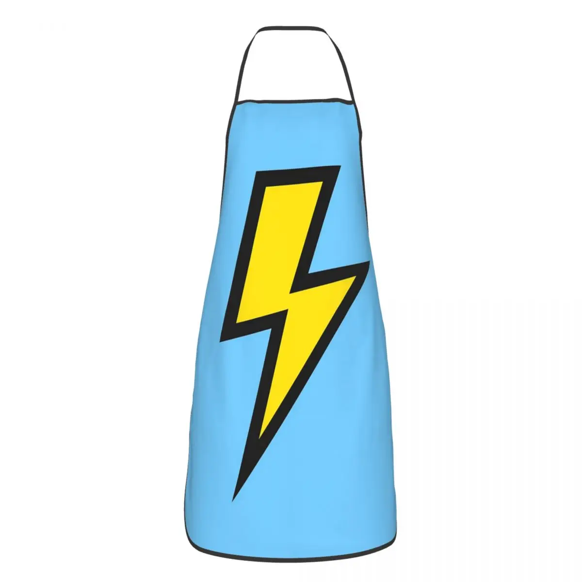 Yellow Lightning Bolts With Bright Blue Aprons Chef Cooking Tablier Sleeveless Bib Kitchen Cleaning Pinafore for Women Men