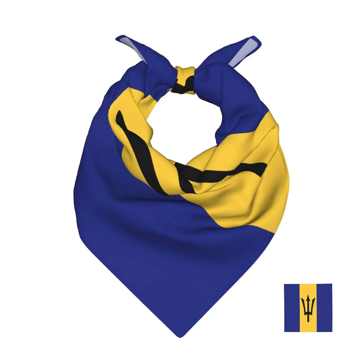 

Flag Of Barbados In The Caribbean Square Scarf Soft Breathable Daily Kerchief