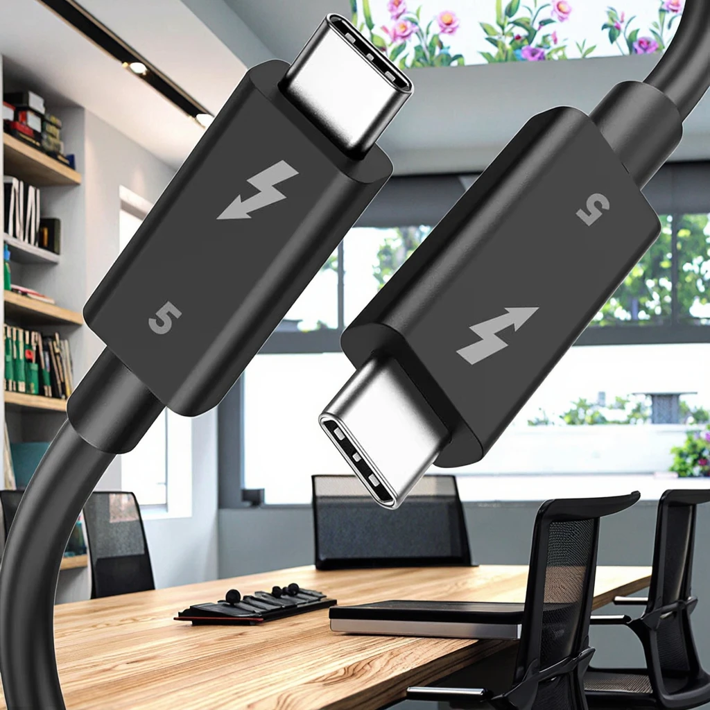 عرض ساخن لعام 2025 كابل CableCreation Smart Thunderbolt 5 متوافق مع Thunderbolt 4 USB4 Thunderbolt 3 USB-C للهاتف المحمول