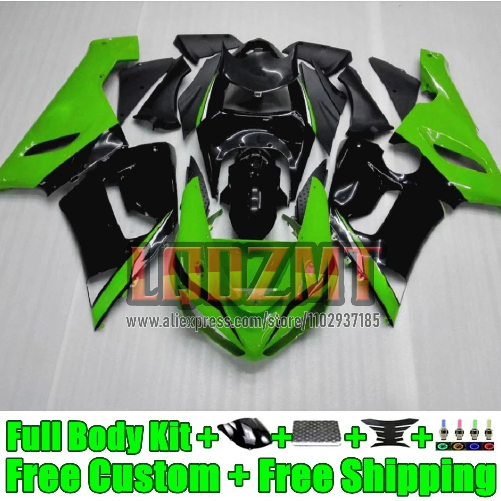 Injection Body For KAWASAKI NINJA ZX-636 ZX 6R 636 6 R 38No.7 green black ZX-6R ZX636 ZX6R 2005 2006 600CC ZX600 05 06 Fairing