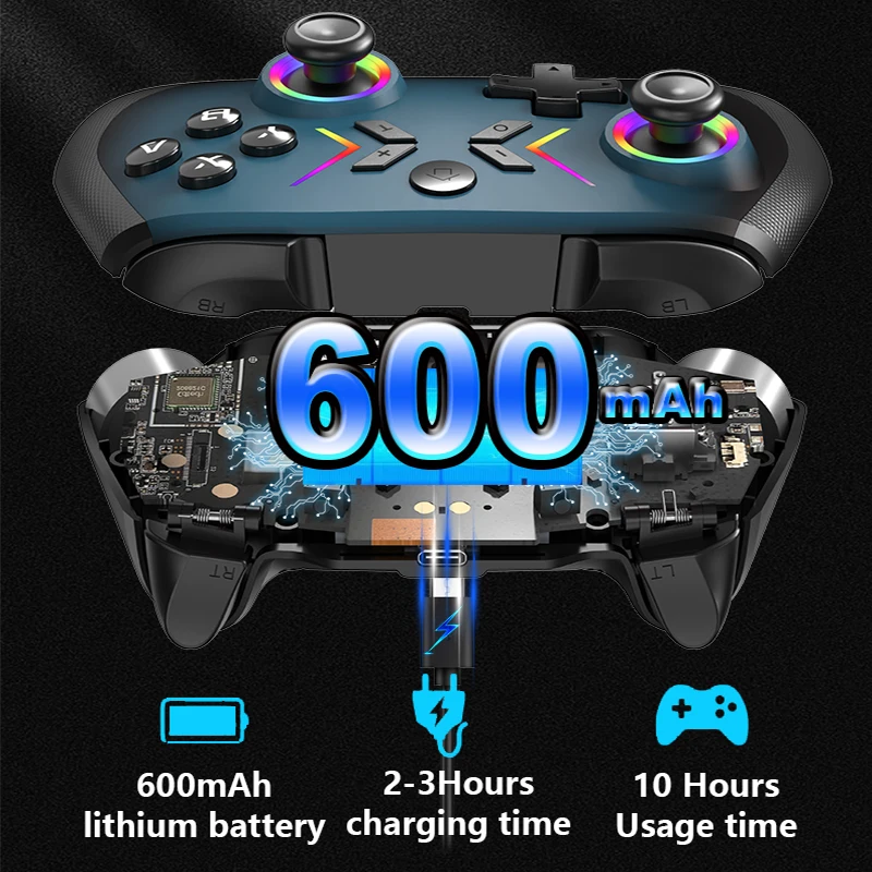 

Беспроводной игровой контроллер Pro с вибрацией для Switch/Switch Lite/PC (CM-618)