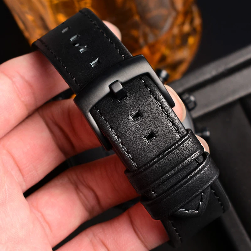 Cow genuine leather Watch strap men\'s for Armani AR1694|60012|1732|1692|1507|1981|AX2098 watches band 20mm 22mm black watchband