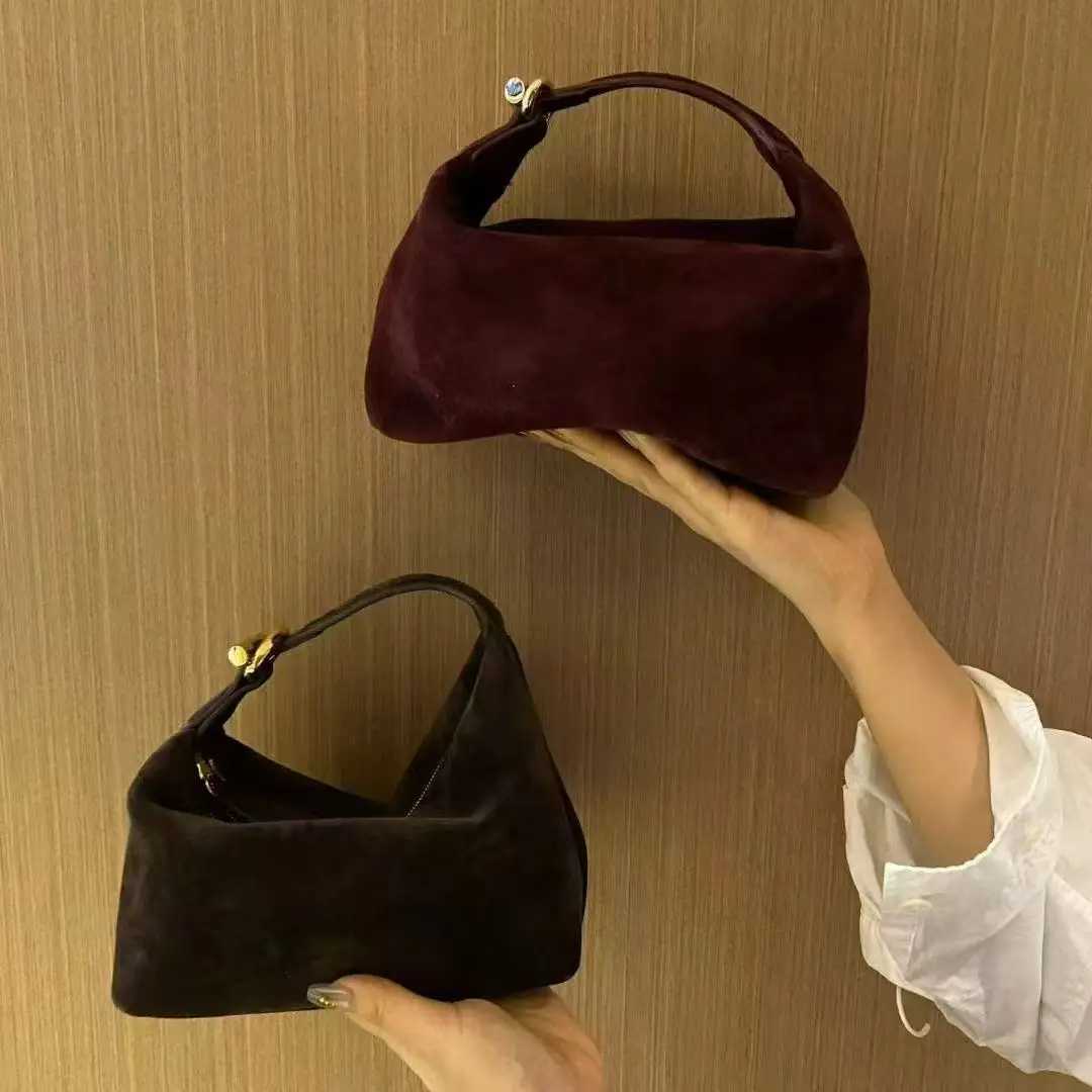 

FIRMRANCH Exquisite High-End Mini Ladies' Handbag Soft Texture Velvet Cowhide Lunch Purse Leopard Horse Hair Hobos Cute