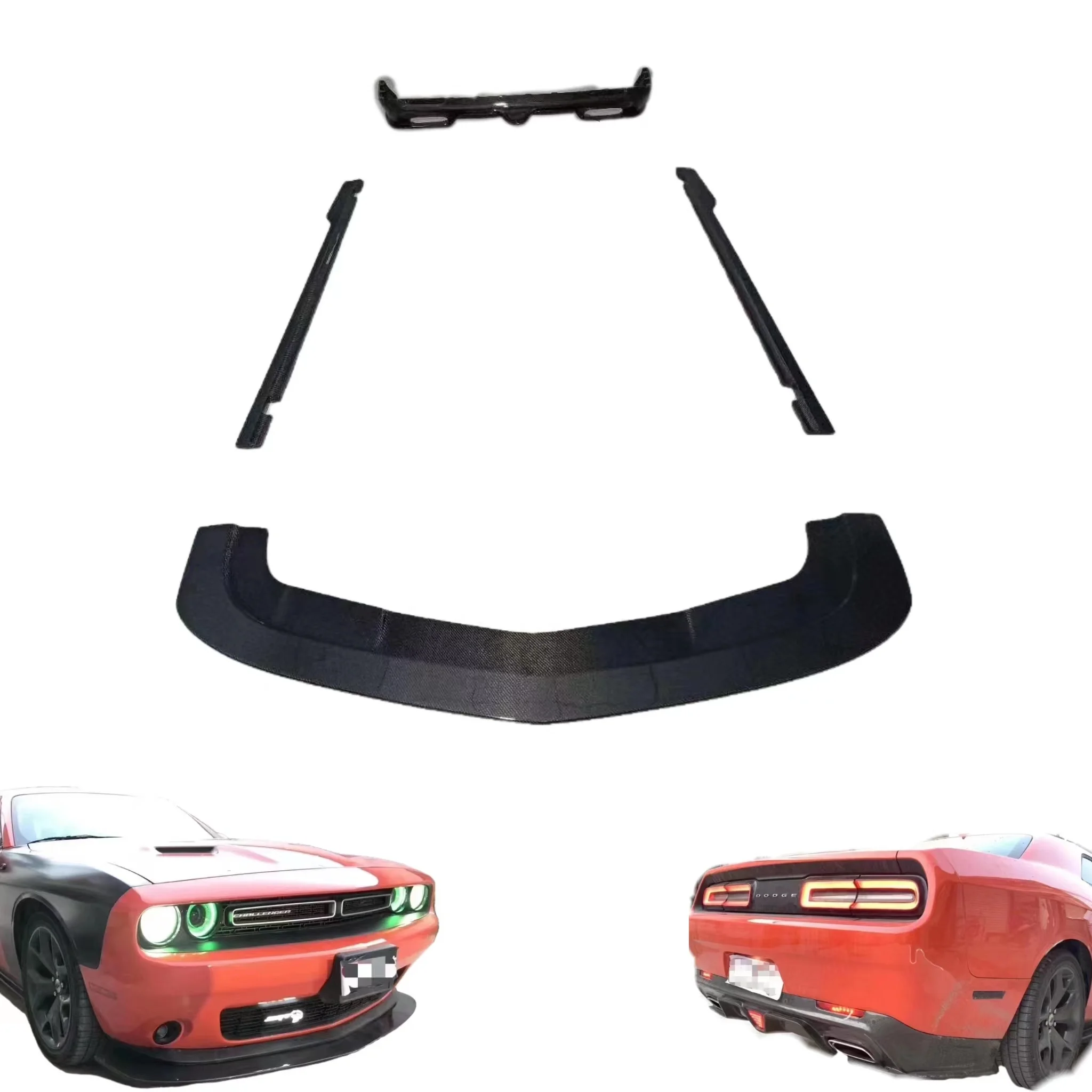 Carbon Fiber Body Kit For 2010_2019 Dodge Challenger 3.6cc Model Front Lip Side Skirt Rear Diffuser