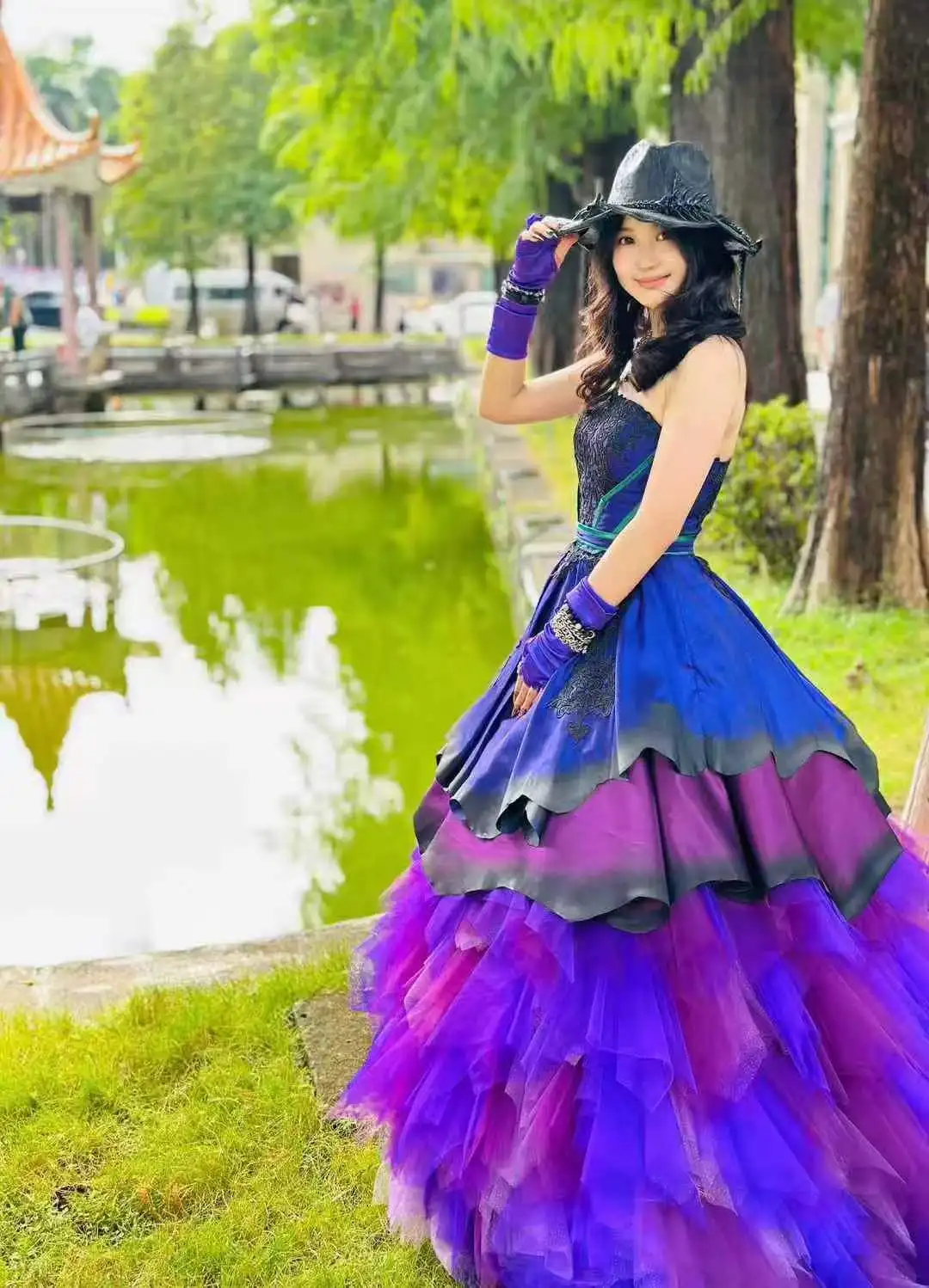 

100%Real Photos Adult Female Halloween Carnival Party Fancy Clothing Evening gown for art students' graduation ceremony