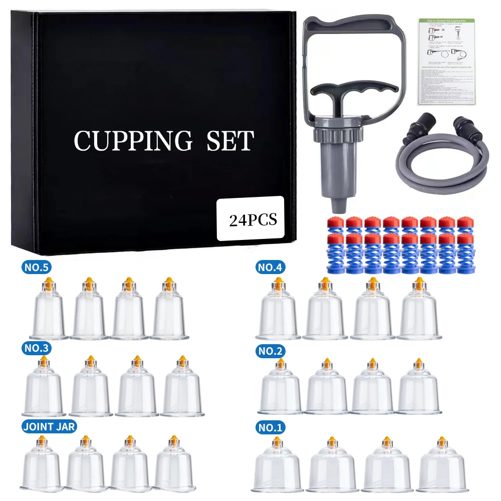 Professional Vacuum Cupping Suction Cups Massage Body Massager Plastic Vacuum Suction Therapy Cupping Set Cans for Massage