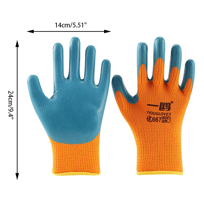 Guantes de goma para neumáticos engrosados y Aterciopelados, resistentes al desgaste, antideslizantes, protección laboral para obras de construcción, Invierno