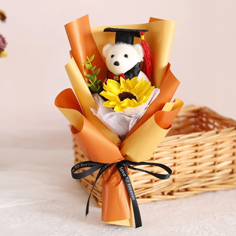 20 Pcs Graduation Ceremony Gifts for Her 2023 Bear Plush Toy Flower Bouquet Decorations Him Accessories Girl