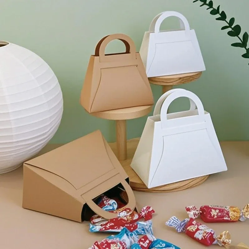 50pcs Mini Gift Box Party Candy and Snack Packaging Box Holiday Souvenir Baking Universal Handheld Portable Kraft Paper Material