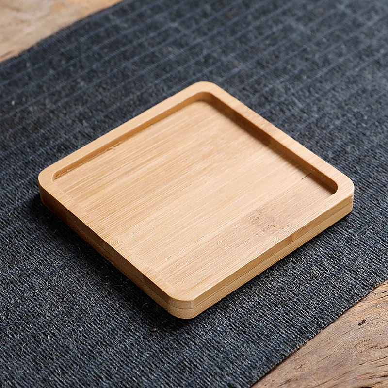 1/2pcs 10x10cm Walnut Wood Cup Mat Square Round Durable Heat Resistant Tea Coffee Cup Pad Household Kitchen Table Decorations