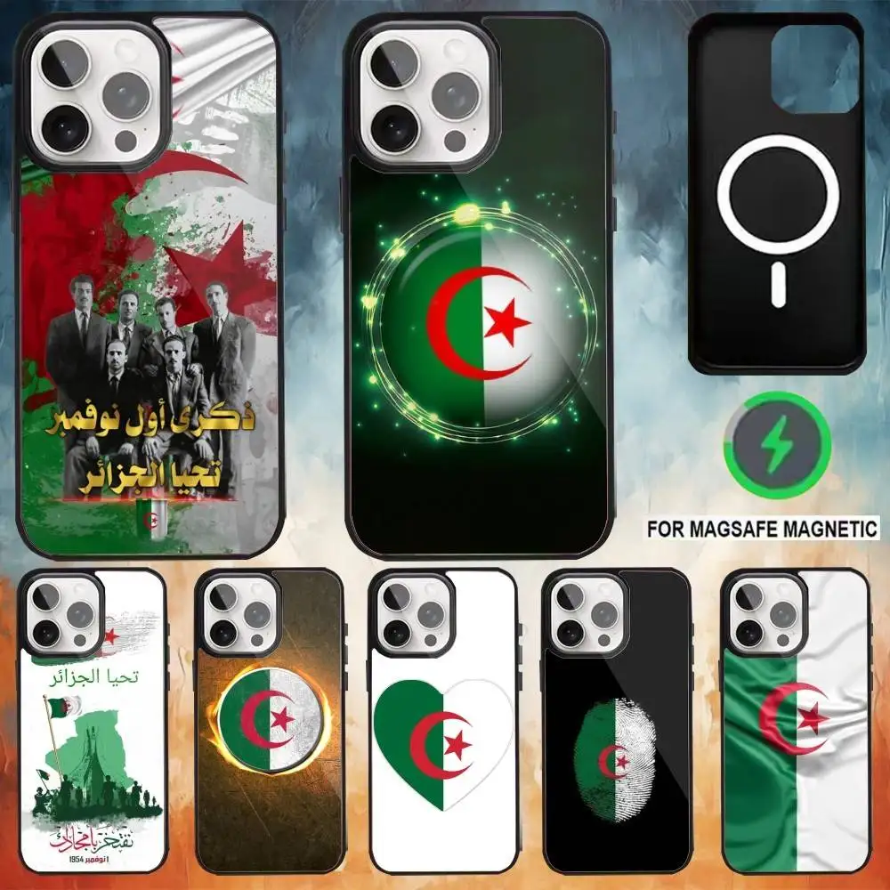 

Flag of Algeria Phone Case For iPhone 17,16,15,14,13,12,11,Plus,Pro,Max for Magsafe Magnetic Wireless Charging