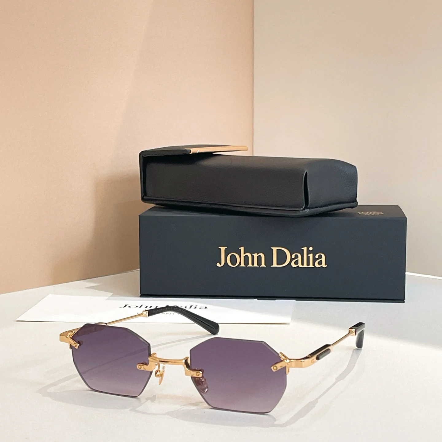 Voor JOHN DALIA JD CURTIS Luxe grenzeloze gepolariseerde zonnebril Heren Designer zonnebril Mannelijke zakelijke damesbril met doos