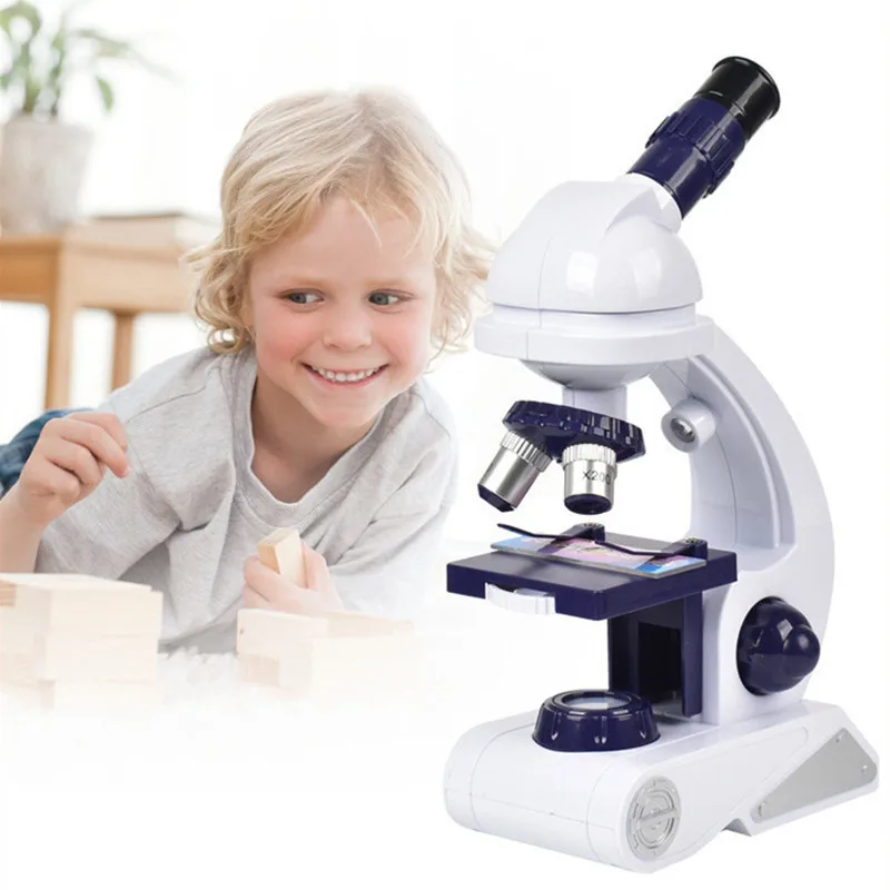 Scuola scienza istruzione microscopio LED microscopio biologico Kit sperimentale microscopio per bambini regalo squisito giocattolo per la casa