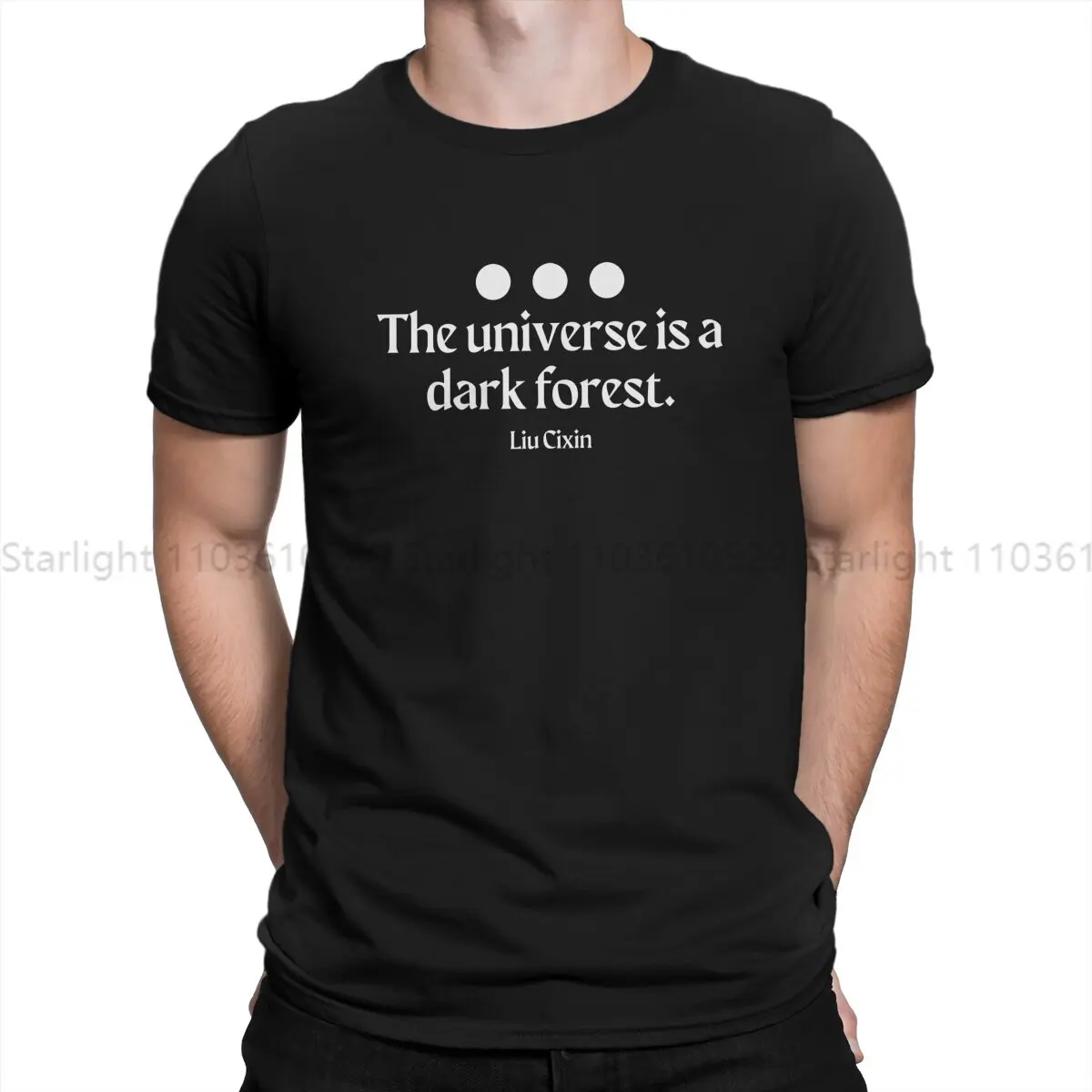 Dark Forest Quote TShirt For Men 3 Body Problem Clothing Novelty Polyester T Shirt Homme