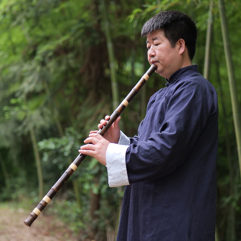 YPXD DongXiao الناي الأرجواني الخيزران الصينية التقليدية الناي آلة موسيقية احترافية الخيزران 8 ثقوب مفتاح G F E D