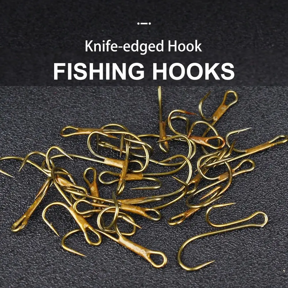 20pcs High Carbon Steel Double Fishing Hook Durable Anti Slip Golden Anchor Fishhook Barbed Twin hook Fishing Tackle