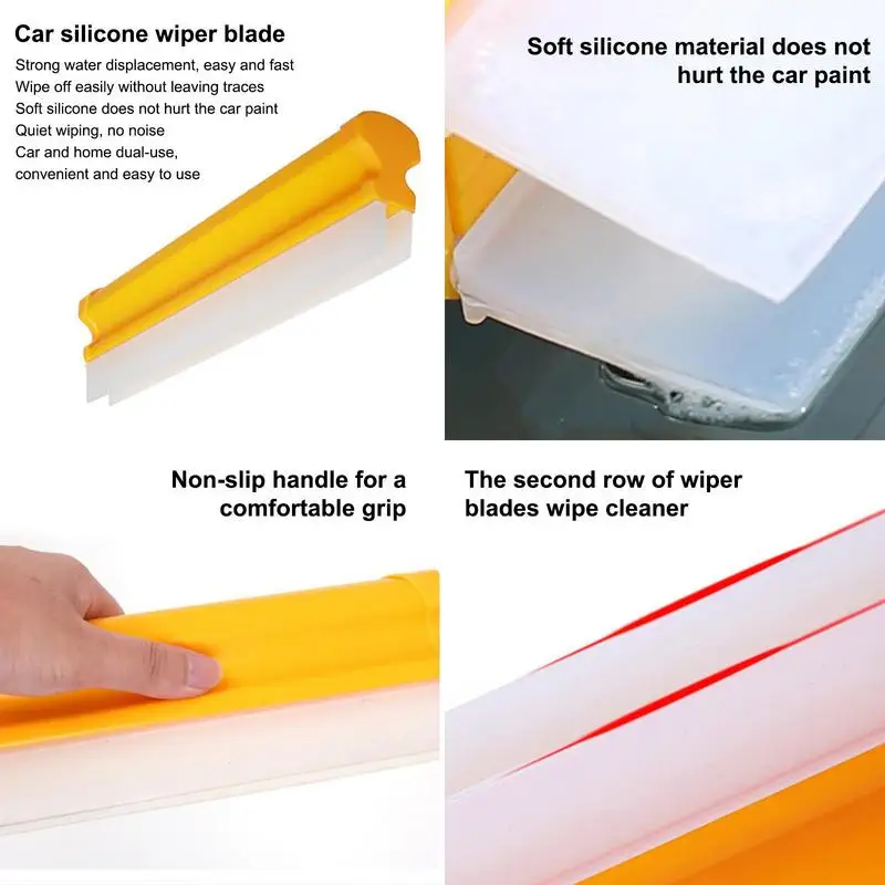 Squeegee For Shower Glass Door Two Row Glass Doors Squeegee Silicone V Shaped Comfortable Grip Anti Slip Cleaning Supplies For