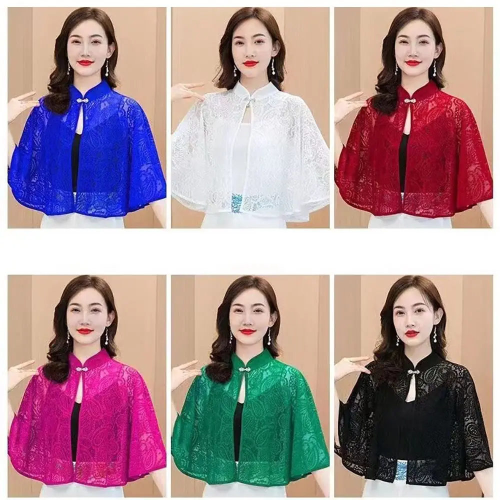 Protection Cervical Spine Spring Summer Shawl Raglan Sleeve Sunscreen False Collar Clothes Accessories Lace Evening Prom Cape