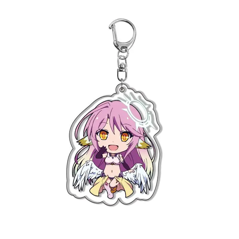 Anime NO GAME NO LIFE Keychain Cute Figure Shiro Hatsuse Izuna Colone Dora Pendant Car Key Ring Bag Accessories Christmas Gifts