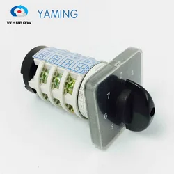 7 Positions Rotary Cam Switch Four Poles 20A Manual Motor Machine Control High Voltage Electrical Selector LW31 YMZ12-20/4