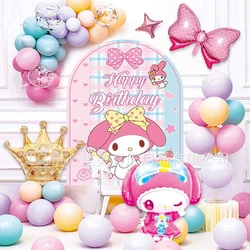 Children's Birthday Scene Decoration Balloon Set Mymelody Theme Birthday Party Background Wall Poster