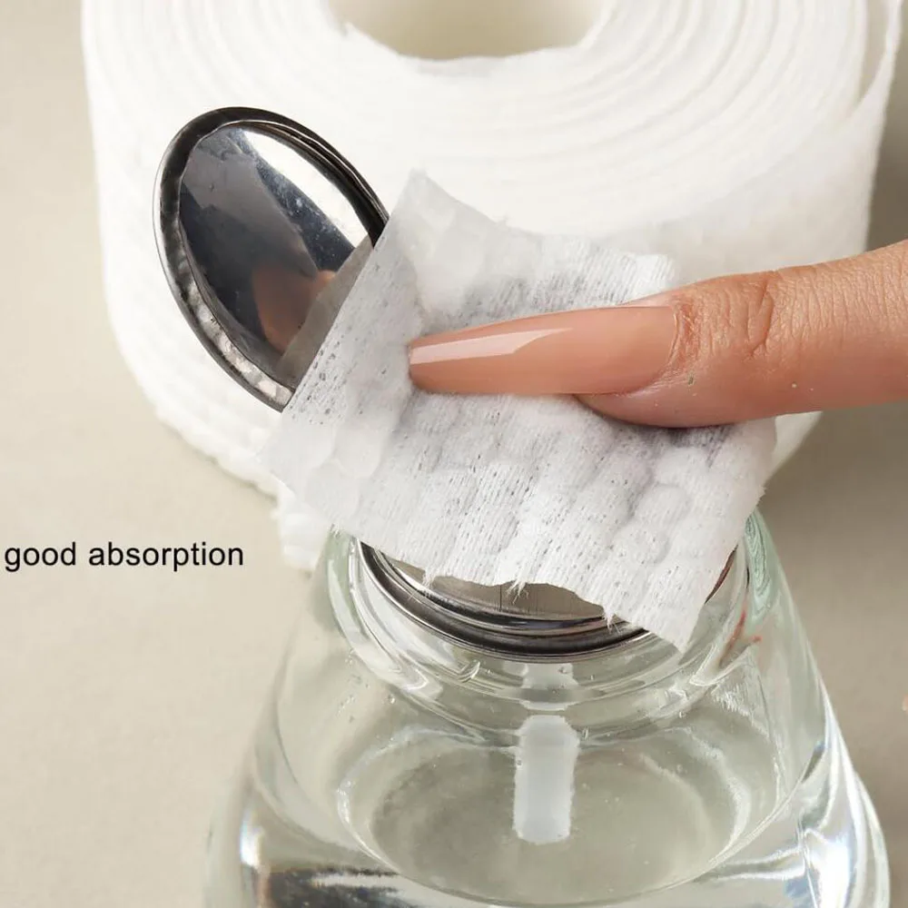 500 stks/rol Nageldoekjes Voor Gel Nagellak Make-Up Remover Wattenschijfjes Wit Pluizende Remover Cosmetische Cleaner Cleansing gereedschap