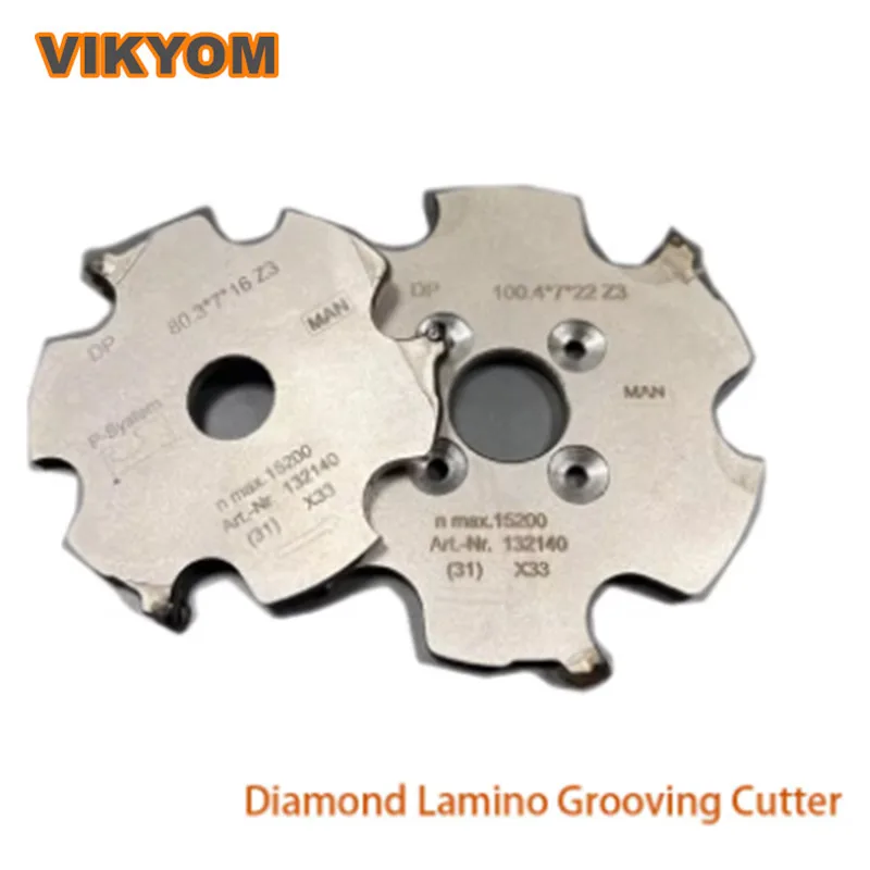 80.2x16x7-3T 100.4X22X7-6T PCD Lamino Slotting Cutter Diamond Mill Tool Woodworking Tools Diamond P-System Grooving Cutter