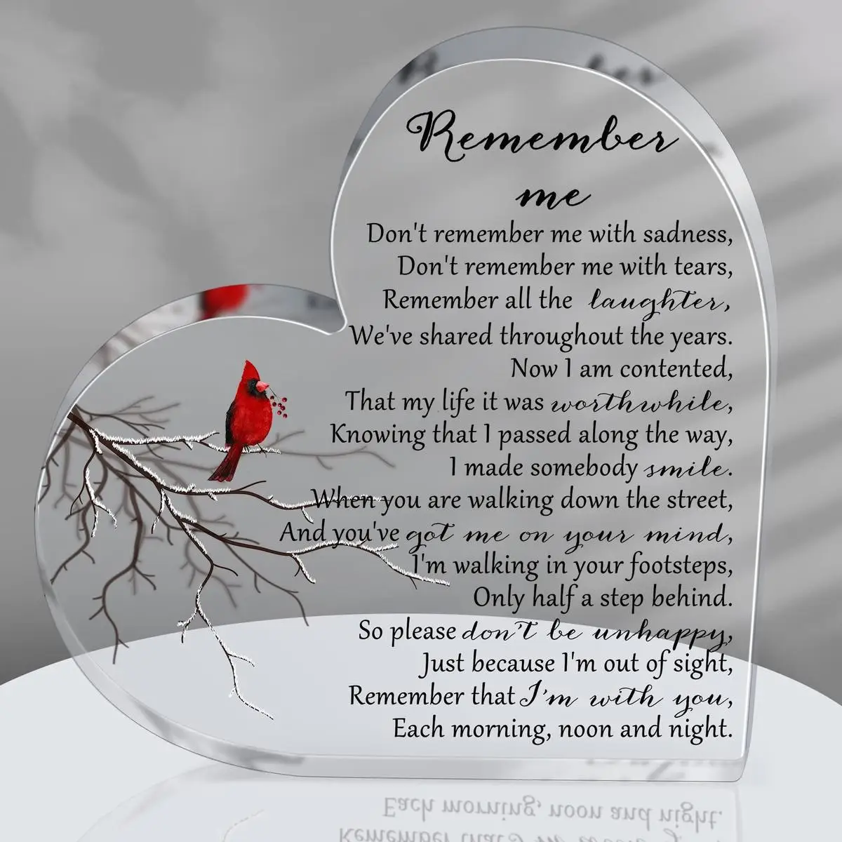 Heart shaped commemorative funeral gifts, acrylic commemorative decorations, mourning decorations for the loss of loved ones