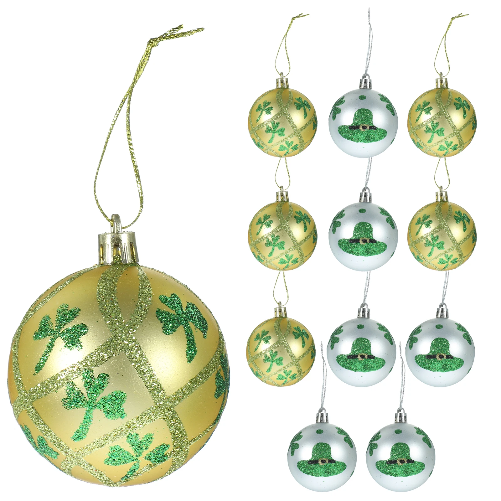 

12 Pcs 6CM Patrick'S Wall Hanging Ball St Patrick's Decor Irish Party Hanging Ornaments Patrick'S Wall Decor DIY