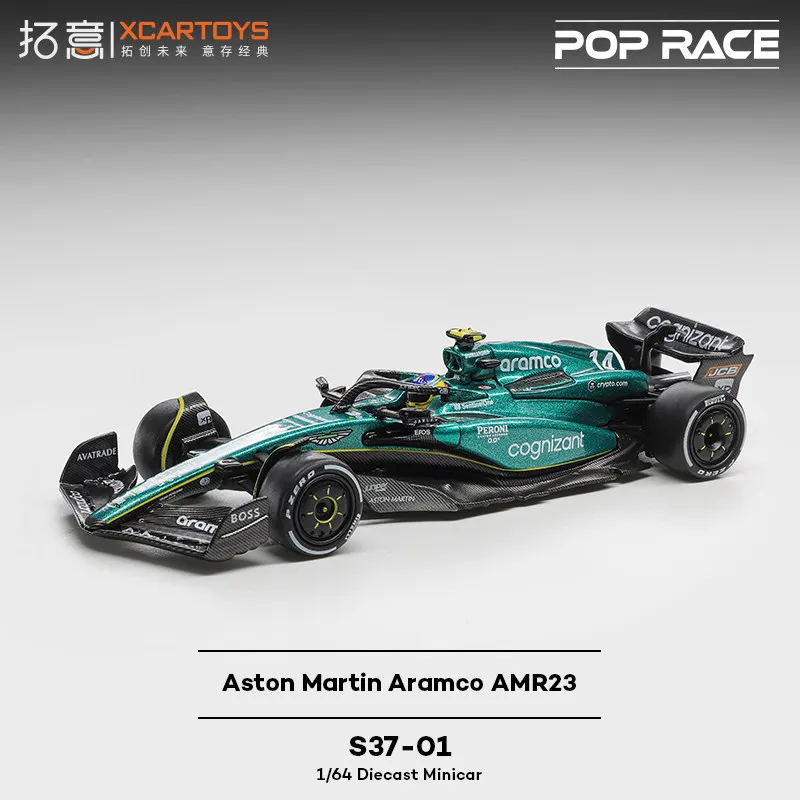 pop-race-xcartoys-f1-race-car-1-64-diecast-aston-martin-aramco-amr23-alloy-collectible-model-ornament-for-adult-racing-fans