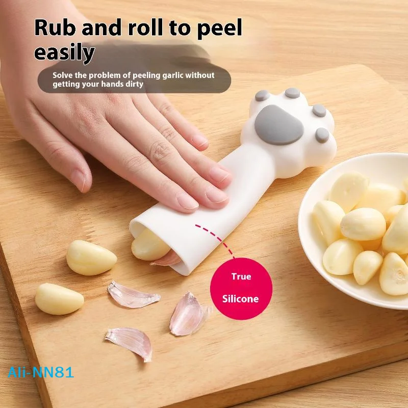 【N】Cat'S Paw Garlic Peeler Peeling Tube Silicone Garlic Roller Stripper Peeling Vegetable Fruit Tool Kitchen Gadgets Peel Garlic