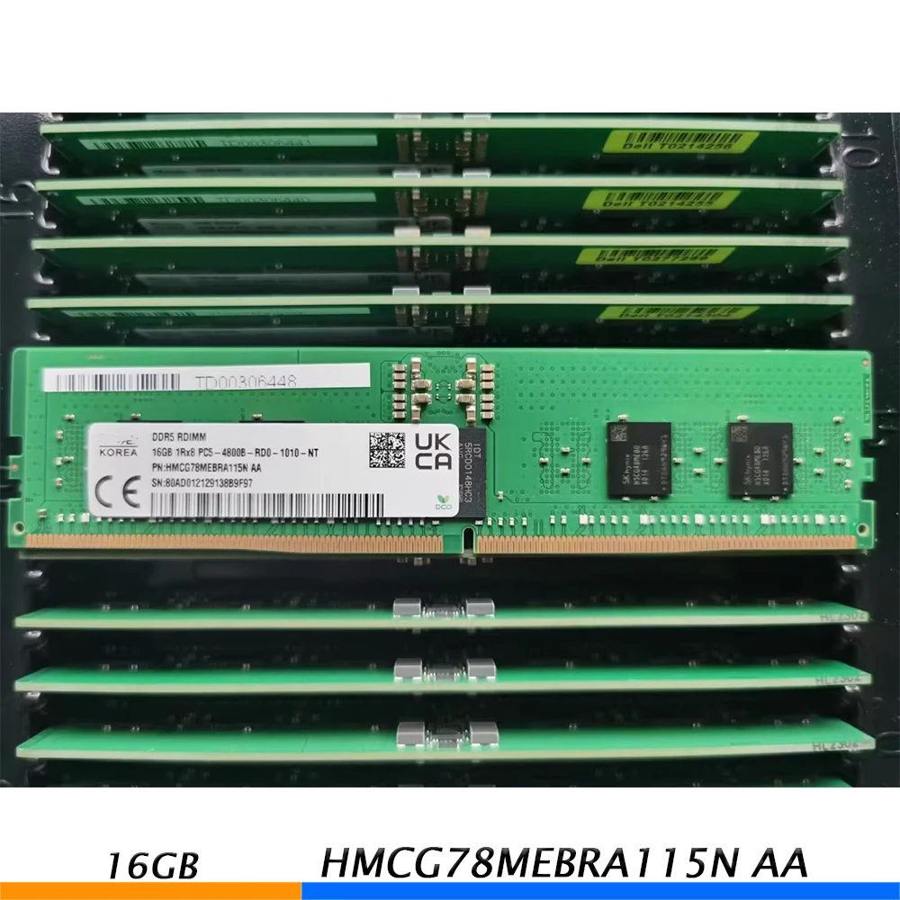 1 PCS HMCG78MEBRA115N AA 16GB 1RX8 PC5-4800B-R DDR5 16G 4800 ECC REG RDIMM For SKhynix Server RAM