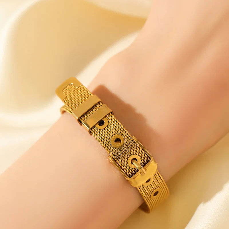 EILIECK 316L Edelstahl Metall Hip-Hop Chunky Armband für Damen, Neues Trendiges Handgelenk-Schmuckstück, Wasserdicht, Geschenk für Damen – Detail 7