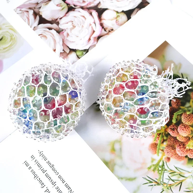 6cm Vent Balls with Bead Grape Ball Relieve Pressure Hand Fidget Toy Stress Squeeze Decompression Adult Children Birthday Gift