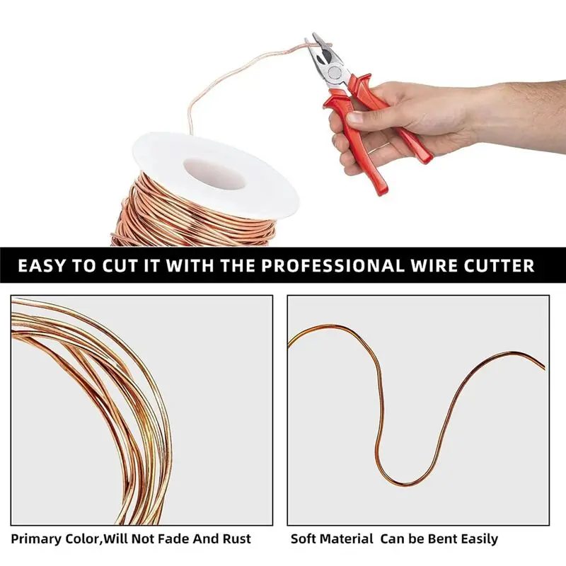 

Мягкая медная проволока A75K 99,9%, калибр 18/1 мм, диаметр 213 фута/665 м, катушка 1 фунт из чистой меди