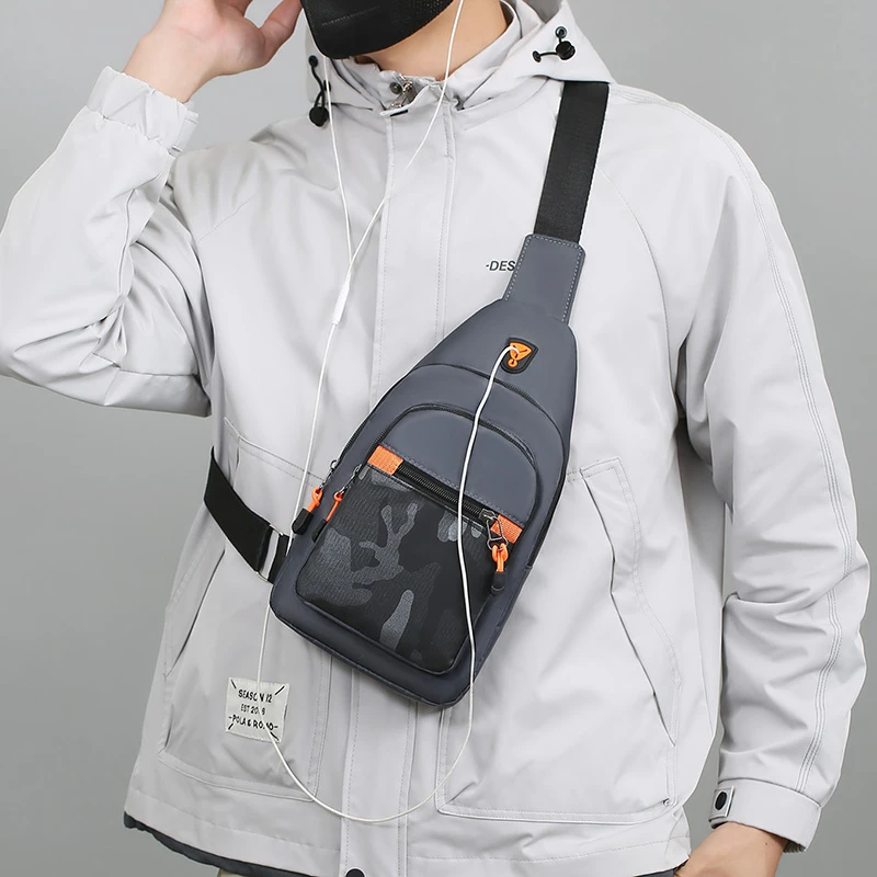 Men Chest Bag Casual Crossbody Backpack Men Oxford Cloth Shoulder Sling Bag Outdoor Messenger Bag Summer Sport Small Chest Bag