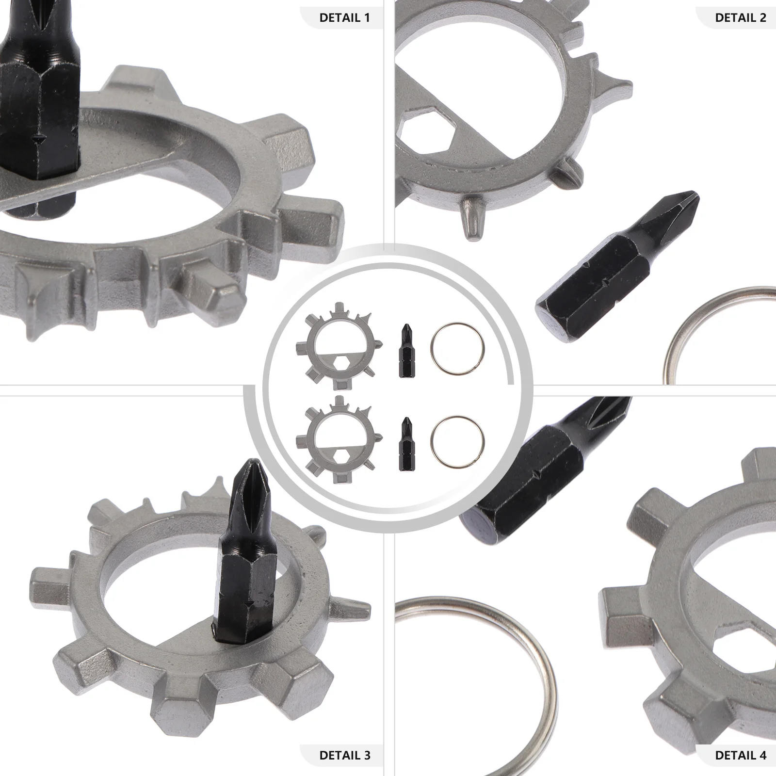 

2Pcs Multifunctional Repair Tool Stainless Steel Portable Screwdriver for Bike Outdoor Car Use Octopus Design Multi-Use Gadget