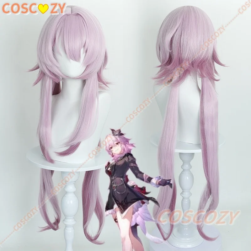 

Парик для косплея 7 марта Evernight, 100 см, розовый, фиолетовый, термостойкие синтетические парики для Хэллоуина, карнавальный костюм для вечеринки