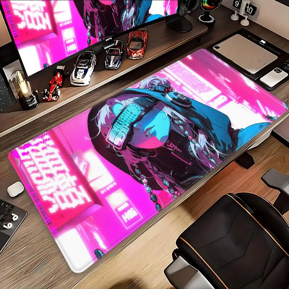 

Animation Cyberpunk Beautiful patternsOffice Computer Desk Mat Table Keyboard Big Mouse Pad Laptop Cushion Nonslip Decor