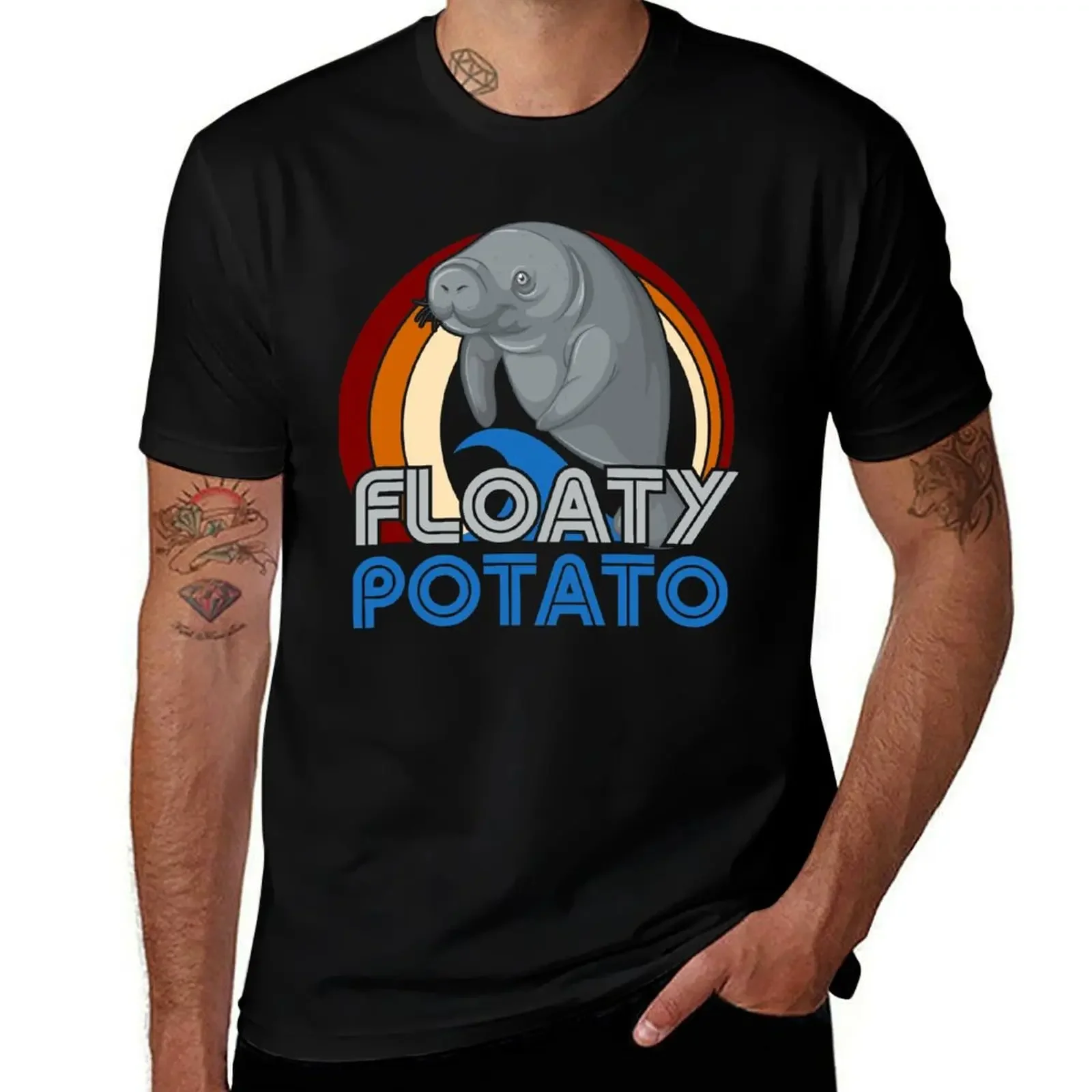 Floaty Potatoes Vintage Manatee Gift T-Shirt funny meme t-shirts graphic t shirt vintage mens t shirt graphic