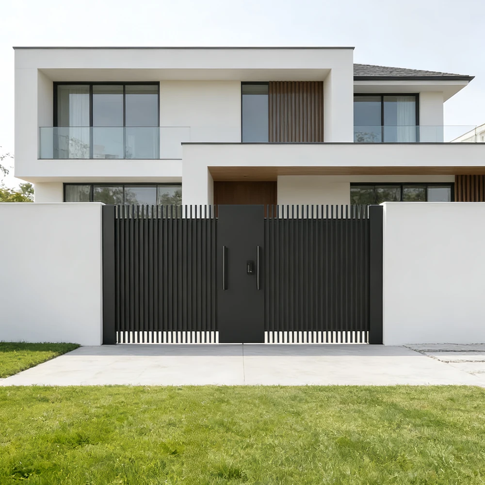 Wrought Iron Style Gate Villa Main Entrance Sliding Driveway ModernGarden Courtyard Opening Fence Security Steel