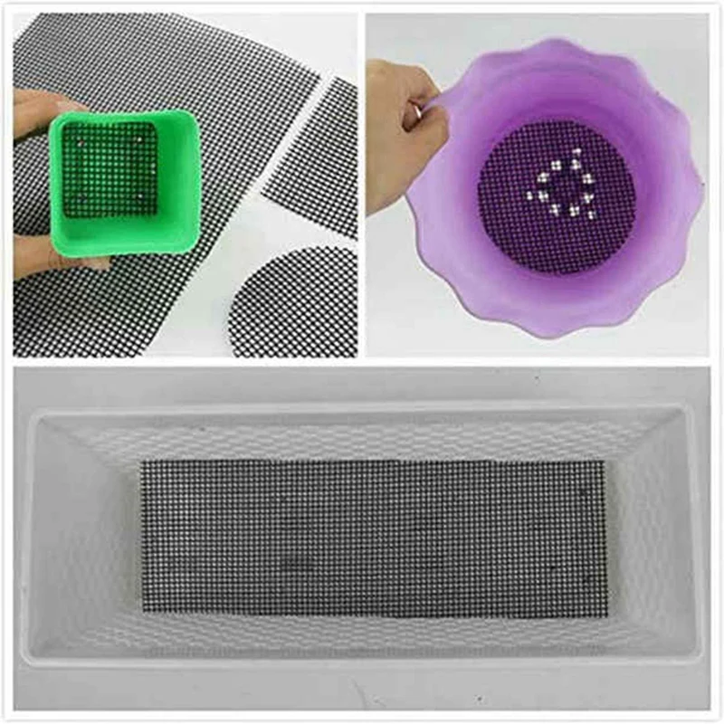 Promotie! 5 Stuks Van 30X20 Cm Tuin Drainage Mesh Zeef Bloempot Gat Mesh Mat Tuin Drainage Gaas Zeef