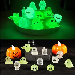 Micro paisaje luminoso de Halloween, calabaza, fantasma, adornos, Kit de bricolaje, decoración de resina, Patio al aire libre, accesorios de jardín